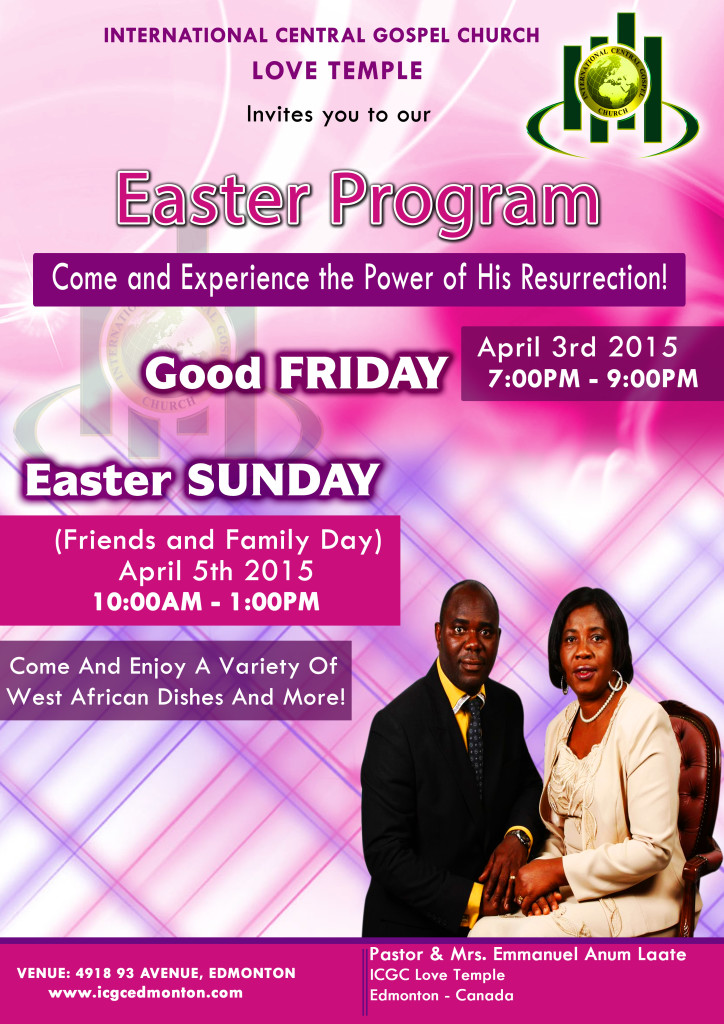 ICGC Love Temple 2015 Easter flyer