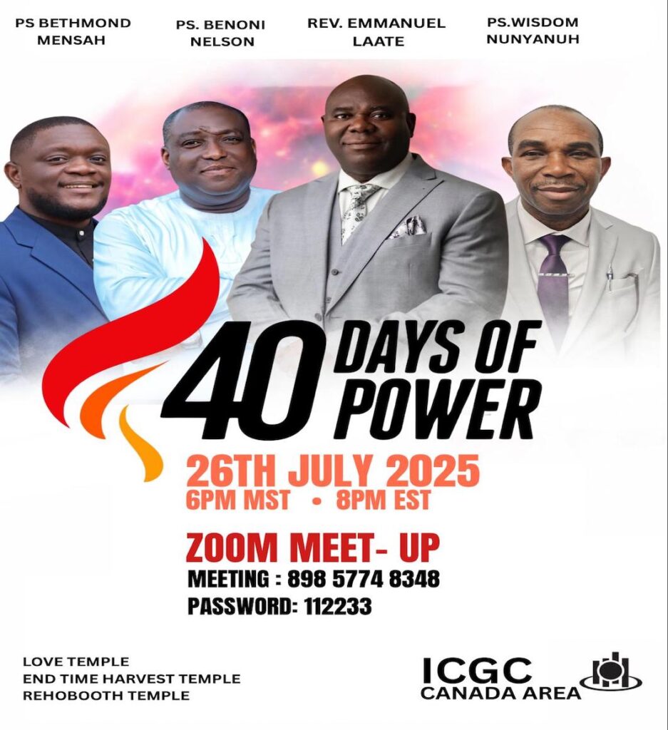 40DoP - Flier for Canada Area Prayer Meeting - July 26, 2025